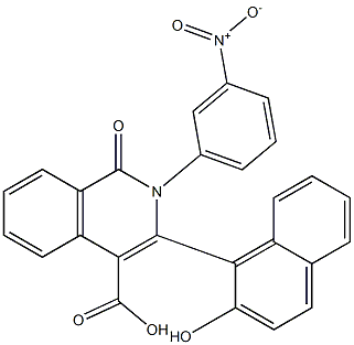 2-(3-Nitrophenyl)-3-(2-hydroxynaphthalen-1-yl)-1-oxo-1,2-dihydroisoquinoline-4-carboxylic acid Struktur