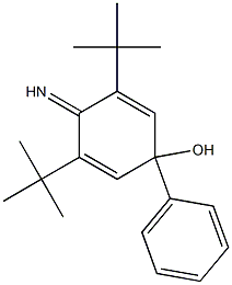 2,6-Di-tert-butyl-4-hydroxy-4-(phenyl)-2,5-cyclohexadien-1-imine Struktur