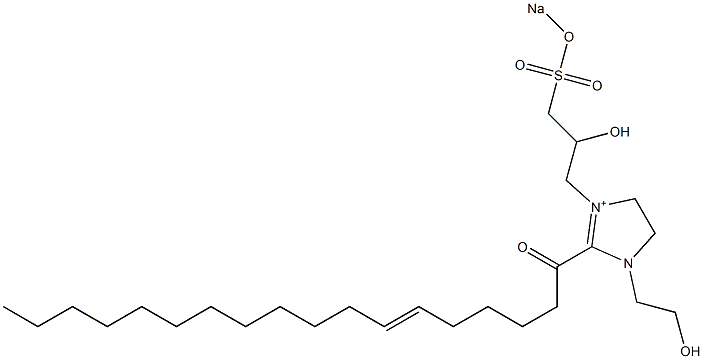 1-(2-Hydroxyethyl)-3-[2-hydroxy-3-(sodiooxysulfonyl)propyl]-2-(6-octadecenoyl)-2-imidazoline-3-ium Struktur