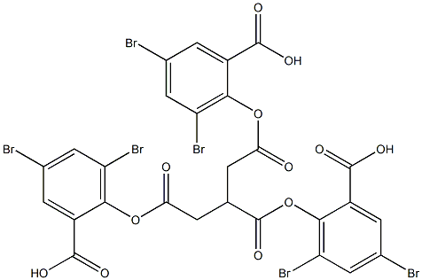 Tricarballylic acid tris(2-carboxy-4,6-dibromophenyl) ester Struktur