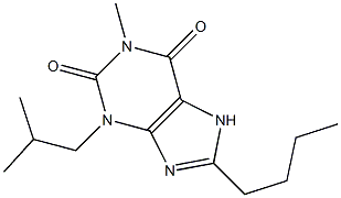 1-Methyl-3-isobutyl-8-butylxanthine Struktur