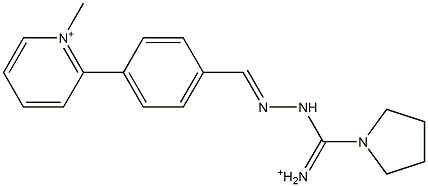 1-Methyl-2-[4-[2-[iminio(1-pyrrolidinyl)methyl]hydrazonomethyl]phenyl]pyridinium Struktur