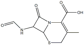 3-Methyl-7-(formylamino)-8-oxo-5-thia-1-azabicyclo[4.2.0]oct-2-ene-2-carboxylic acid Struktur