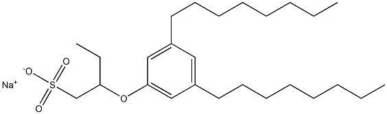 2-(3,5-Dioctylphenoxy)butane-1-sulfonic acid sodium salt Struktur