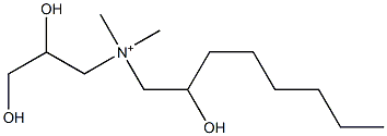 N-(2,3-Dihydroxypropyl)-2-hydroxy-N,N-dimethyl-1-octanaminium Struktur