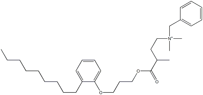 N,N-Dimethyl-N-benzyl-N-[3-[[3-(2-nonylphenyloxy)propyl]oxycarbonyl]butyl]aminium Struktur