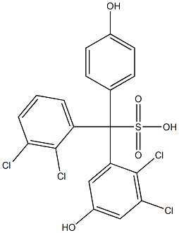 (2,3-Dichlorophenyl)(2,3-dichloro-5-hydroxyphenyl)(4-hydroxyphenyl)methanesulfonic acid Struktur