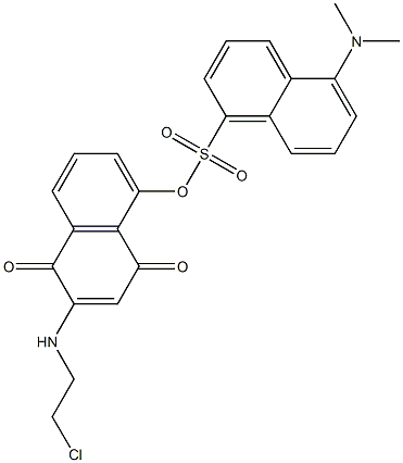 2-(2-Chloroethylamino)-5-(5-dimethylamino-1-naphthalenylsulfonyloxy)-1,4-naphthoquinone Struktur