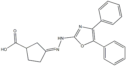 3-[2-(4,5-Diphenyloxazole-2-yl)hydrazono]cyclopentanecarboxylic acid Struktur