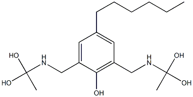 2,6-Bis[[(1,1-dihydroxyethyl)amino]methyl]-4-hexylphenol Struktur