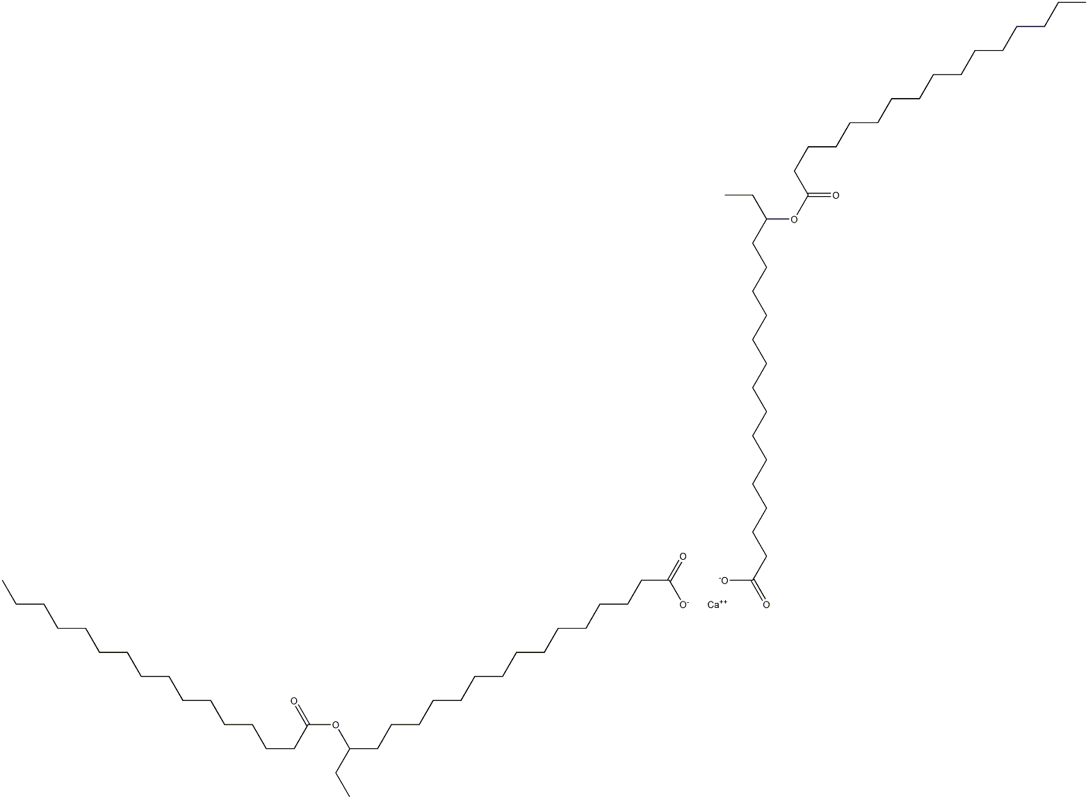 Bis(16-palmitoyloxystearic acid)calcium salt Struktur