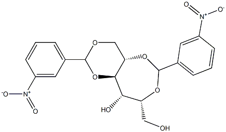 2-O,5-O:4-O,6-O-Bis(3-nitrobenzylidene)-L-glucitol Struktur