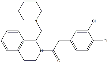 1,2,3,4-Tetrahydro-2-[(3,4-dichlorophenyl)acetyl]-1-[(1-piperidinyl)methyl]isoquinoline Struktur