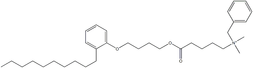 N,N-Dimethyl-N-benzyl-N-[4-[[4-(2-decylphenyloxy)butyl]oxycarbonyl]butyl]aminium Struktur