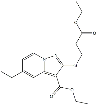 2-[[2-(Ethoxycarbonyl)ethyl]thio]-5-ethylpyrazolo[1,5-a]pyridine-3-carboxylic acid ethyl ester Struktur