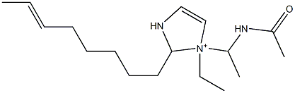 1-[1-(Acetylamino)ethyl]-1-ethyl-2-(6-octenyl)-4-imidazoline-1-ium Struktur