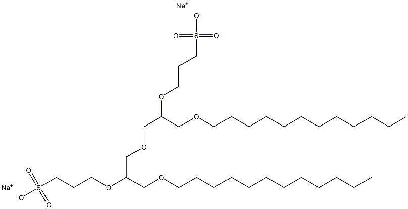 5,9-Bis(dodecyloxymethyl)-4,7,10-trioxatridecane-1,13-disulfonic acid disodium salt Struktur