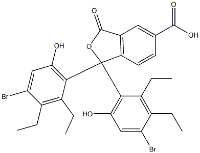 1,1-Bis(4-bromo-2,3-diethyl-6-hydroxyphenyl)-1,3-dihydro-3-oxoisobenzofuran-5-carboxylic acid Struktur