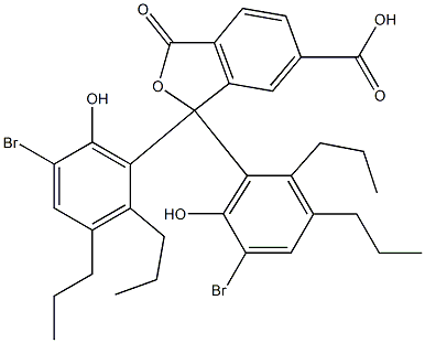 1,1-Bis(5-bromo-6-hydroxy-2,3-dipropylphenyl)-1,3-dihydro-3-oxoisobenzofuran-6-carboxylic acid Struktur