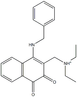 N-[[[3,4-Dihydro-1-(benzylamino)-3,4-dioxonaphthalen]-2-yl]methyl]-N-ethylethanaminium Struktur