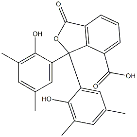 1,3-Dihydro-1,1-bis(2-hydroxy-3,5-dimethylphenyl)-3-oxoisobenzofuran-7-carboxylic acid Struktur