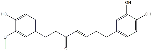 (E)-1-(3-Methoxy-4-hydroxyphenyl)-7-(3,4-dihydroxyphenyl)-4-hepten-3-one Struktur