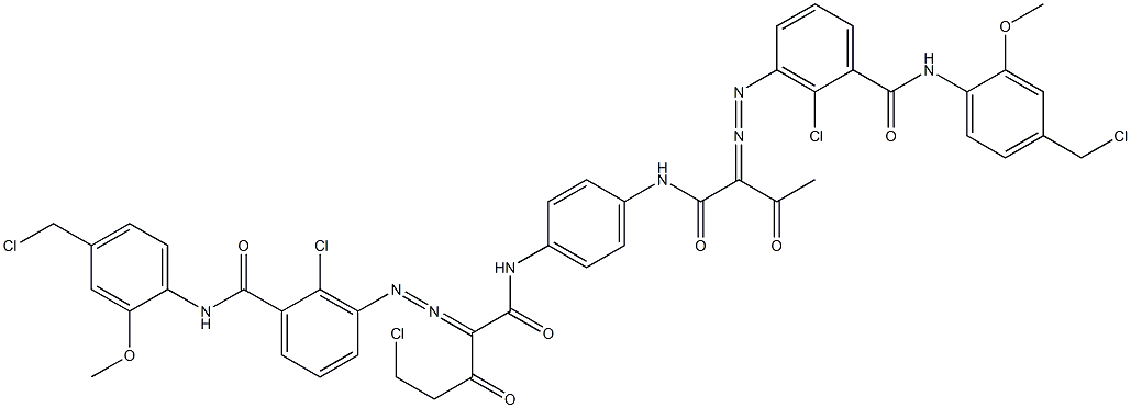 3,3'-[2-(Chloromethyl)-1,4-phenylenebis[iminocarbonyl(acetylmethylene)azo]]bis[N-[4-(chloromethyl)-2-methoxyphenyl]-2-chlorobenzamide] Struktur