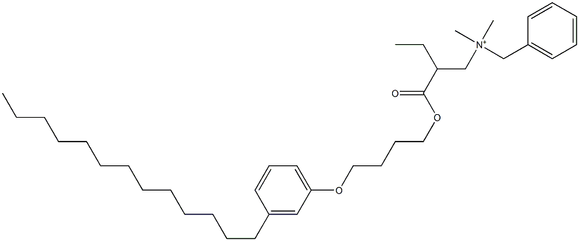 N,N-Dimethyl-N-benzyl-N-[2-[[4-(3-tridecylphenyloxy)butyl]oxycarbonyl]butyl]aminium Struktur