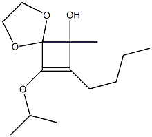 8-Isopropyloxy-7-butyl-6-methyl-1,4-dioxaspiro[4.3]oct-7-en-6-ol Struktur