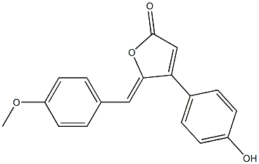 (5Z)-5-(4-Methoxybenzylidene)-4-(4-hydroxyphenyl)furan-2(5H)-one Struktur