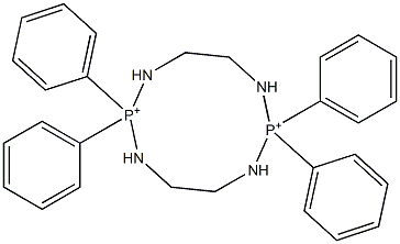 5,5,10,10-Tetraphenyl-1,4,6,9-tetraaza-5,10-diphosphoniacyclodecane Struktur