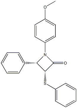 (3R,4S)-4-Phenyl-1-(p-methoxyphenyl)-3-(phenylthio)azetidin-2-one Struktur