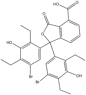 1,1-Bis(5-bromo-2,4-diethyl-3-hydroxyphenyl)-1,3-dihydro-3-oxoisobenzofuran-4-carboxylic acid Struktur