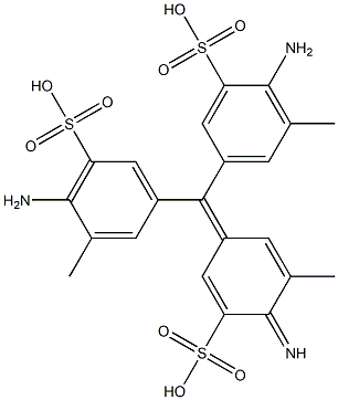 2-Amino-5-[(4-amino-3-methyl-5-sulfophenyl)(4-imino-3-methyl-5-sulfo-2,5-cyclohexadien-1-ylidene)methyl]-3-methylbenzenesulfonic acid Struktur