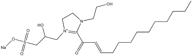 1-(2-Hydroxyethyl)-3-[2-hydroxy-3-(sodiooxysulfonyl)propyl]-2-(2-tridecenoyl)-2-imidazoline-3-ium Struktur