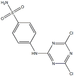 2,4-Dichloro-6-(p-sulfamoylphenylamino)-1,3,5-triazine Struktur