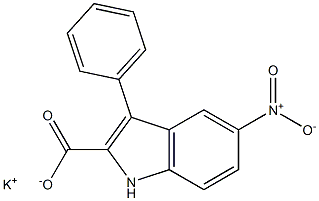 5-Nitro-3-phenyl-1H-indole-2-carboxylic acid potassium salt Struktur