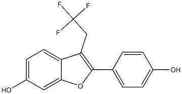 2-(4-Hydroxyphenyl)-3-(2,2,2-trifluoroethyl)benzofuran-6-ol Struktur