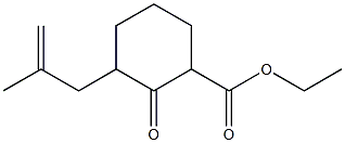 3-(2-Methyl-2-propenyl)-2-oxocyclohexanecarboxylic acid ethyl ester Struktur