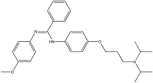 N-[4-[3-(Diisopropylamino)propoxy]phenyl]-N'-(4-methoxyphenyl)benzamidine Struktur