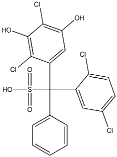 (2,5-Dichlorophenyl)(2,4-dichloro-3,5-dihydroxyphenyl)phenylmethanesulfonic acid Struktur