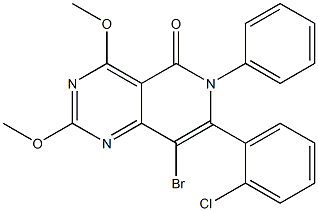 2,4-Dimethoxy-8-bromo-6-phenyl-7-(2-chlorophenyl)pyrido[4,3-d]pyrimidin-5(6H)-one Struktur