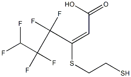 (E)-3-(2-Mercaptoethylthio)-4,4,5,5,6,6-hexafluoro-2-hexenoic acid Struktur