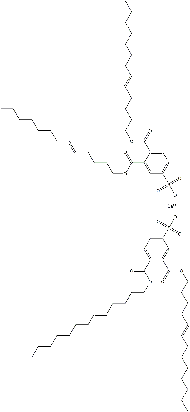 Bis[3,4-di(5-tridecenyloxycarbonyl)benzenesulfonic acid]calcium salt Struktur