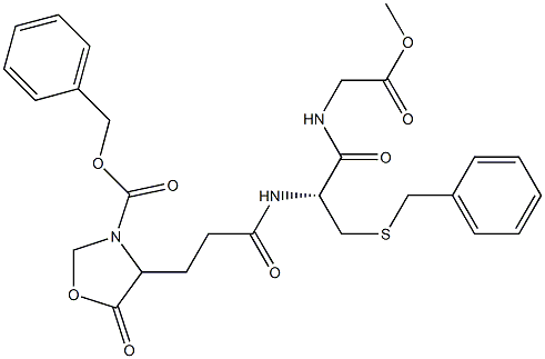 N-[S-Benzyl-N-[3-(3-benzyloxycarbonyl-5-oxooxazolidin-4-yl)propionyl]cysteinyl]glycine methyl ester Struktur