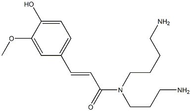 N-(3-Aminopropyl)-N-(4-aminobutyl)-3-(4-hydroxy-3-methoxyphenyl)propenamide Struktur