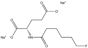 N-(6-Fluorocaproyl)-L-glutamic acid disodium salt Struktur