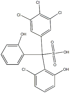 (2-Chloro-6-hydroxyphenyl)(3,4,5-trichlorophenyl)(2-hydroxyphenyl)methanesulfonic acid Struktur