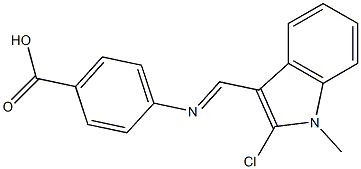 2-Chloro-1-methyl-3-[[(4-carboxyphenyl)imino]methyl]-1H-indole Struktur