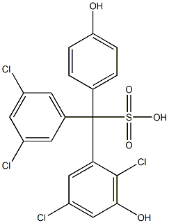 (3,5-Dichlorophenyl)(2,5-dichloro-3-hydroxyphenyl)(4-hydroxyphenyl)methanesulfonic acid Struktur